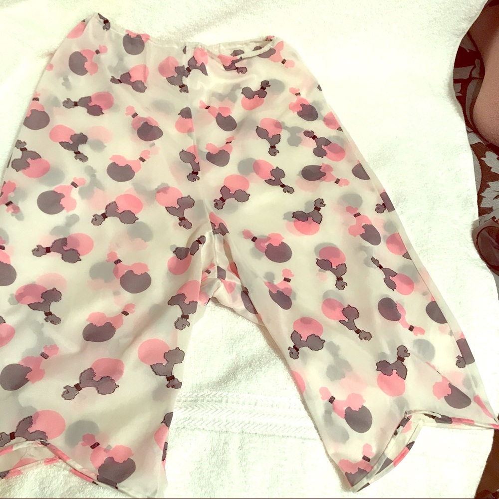 Vintage VAN RALTE bloomers w/pink &gray poodles XS Petite